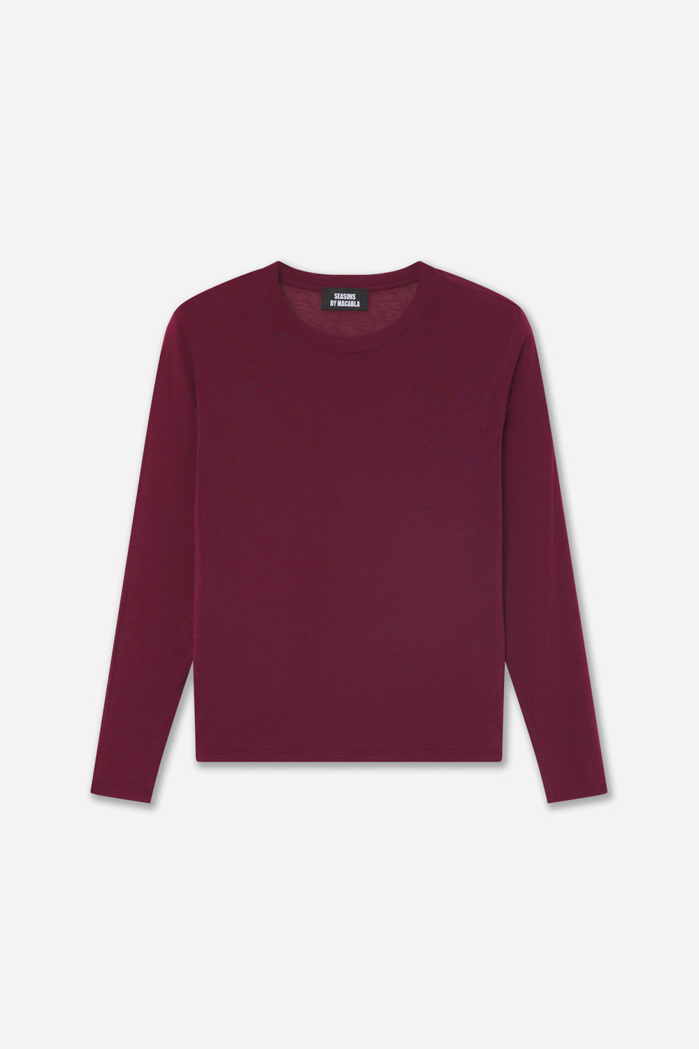 T-shirt Cachemire Manches Longues Aubergine