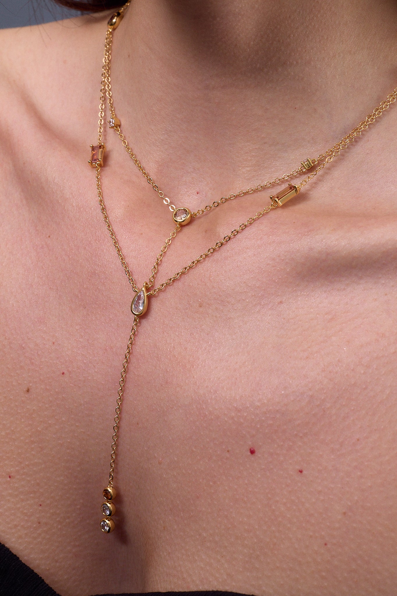 Double Zircon Necklace