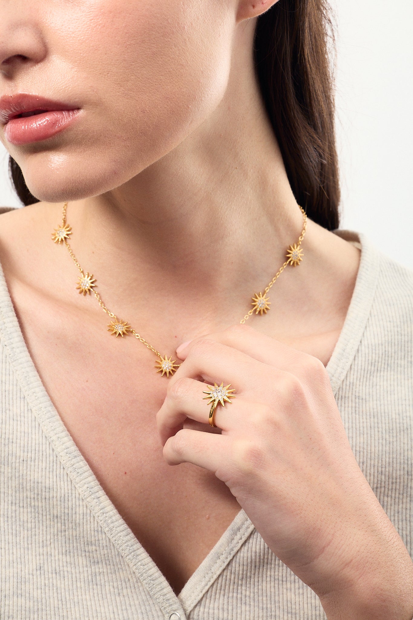 Star Signet Ring with Zircon