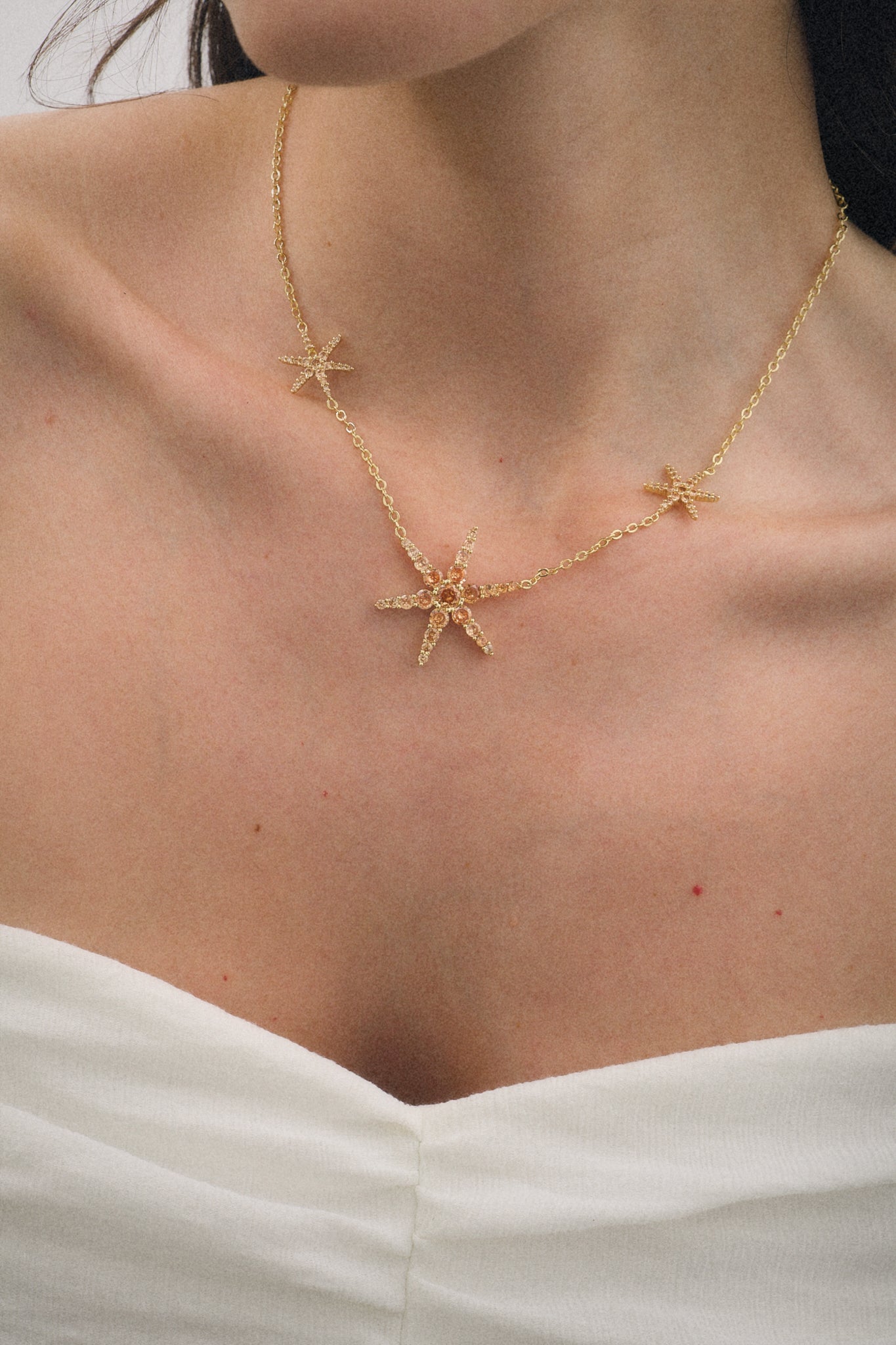 3 Brown Star Necklace