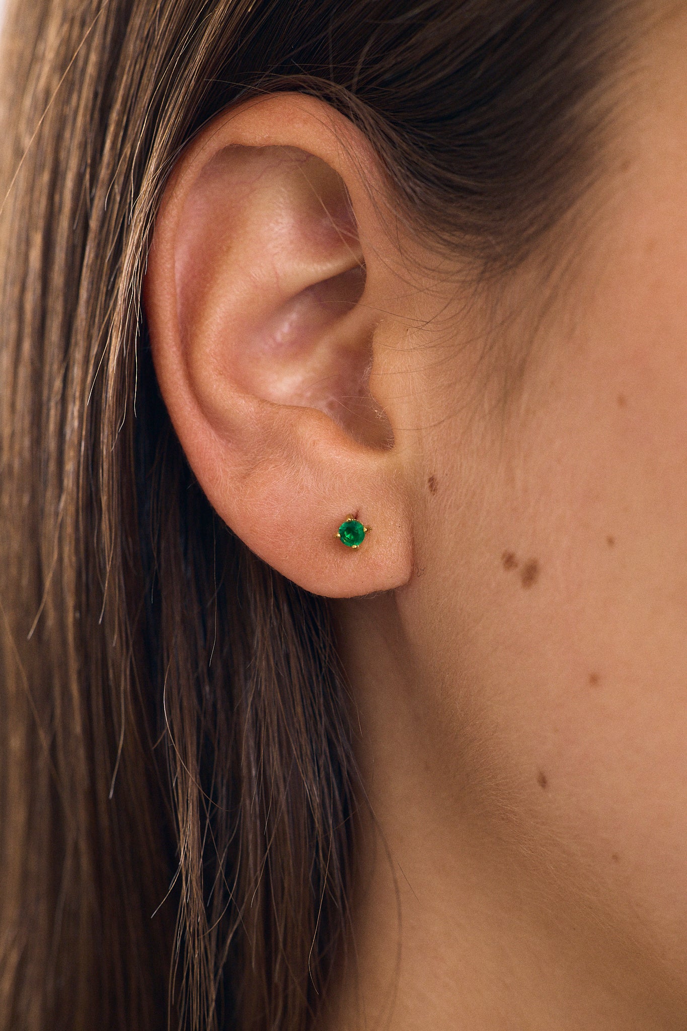 Boucles d'oreilles détachables vertes (paire)