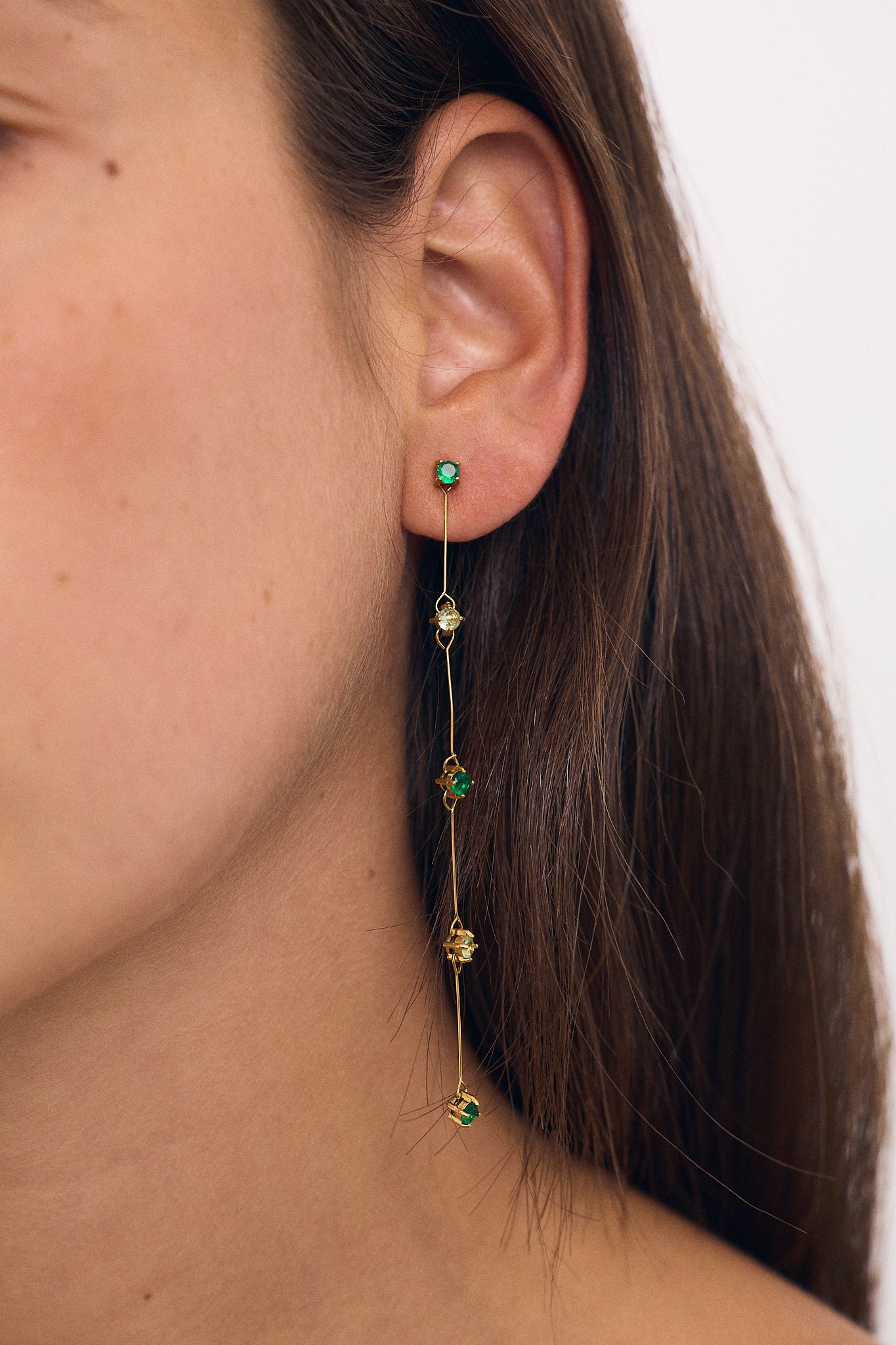Boucles d'oreilles détachables vertes (paire)