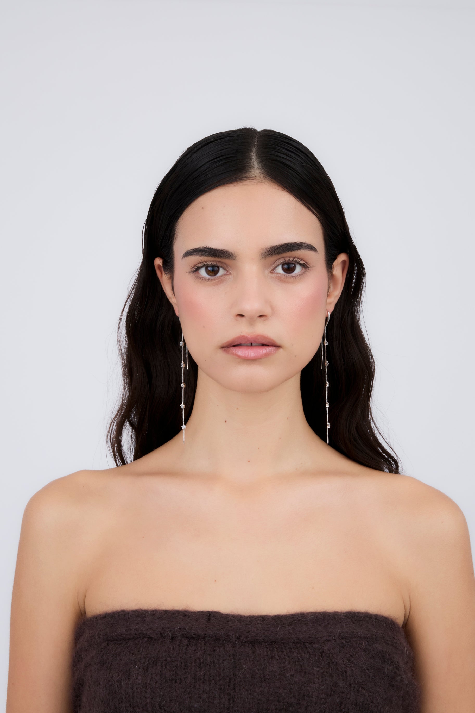 Pendiente Doble Cadena Estrellas (Unidad)