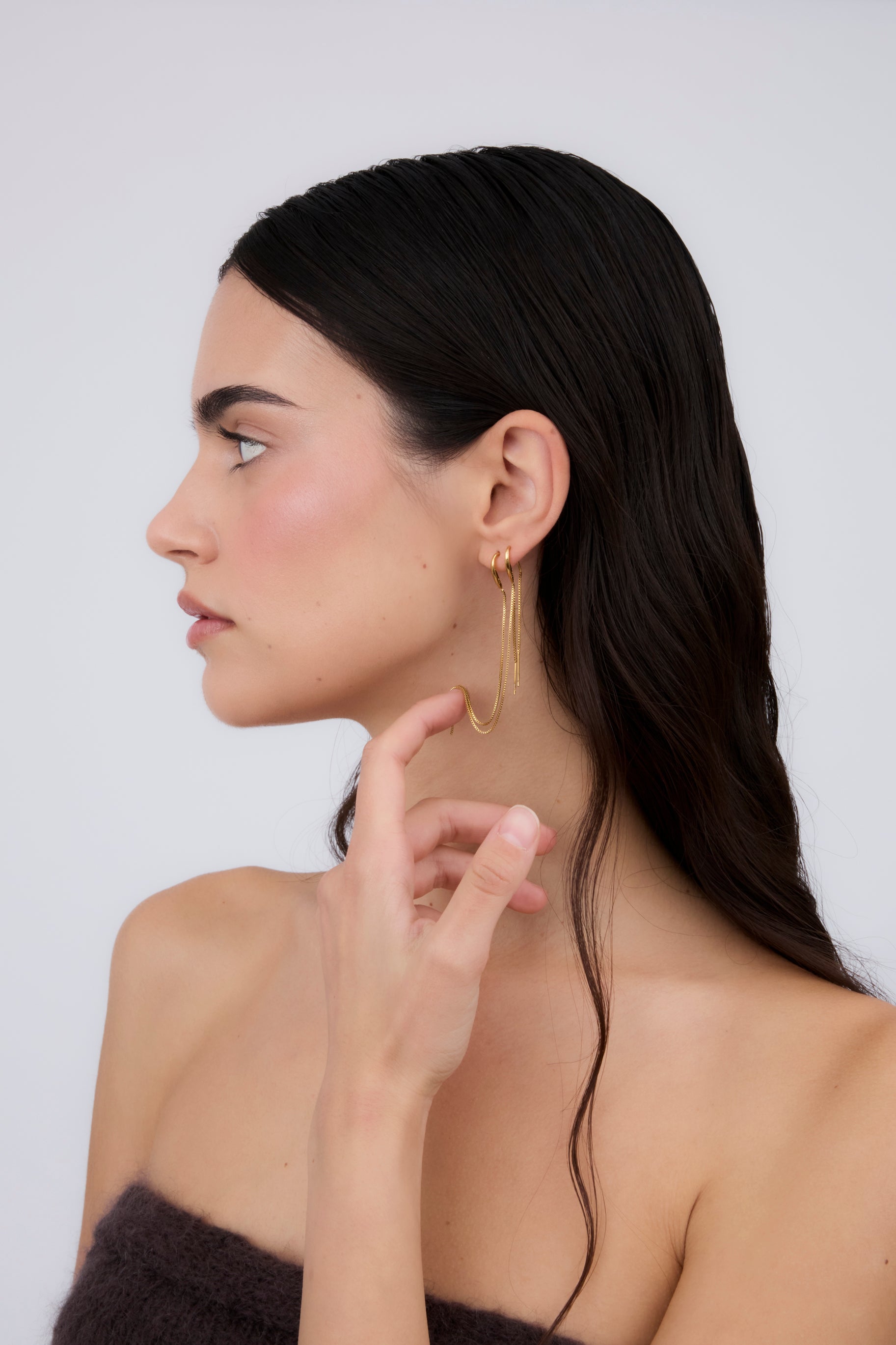 Pendiente Doble Cadena Largo (Unidad)