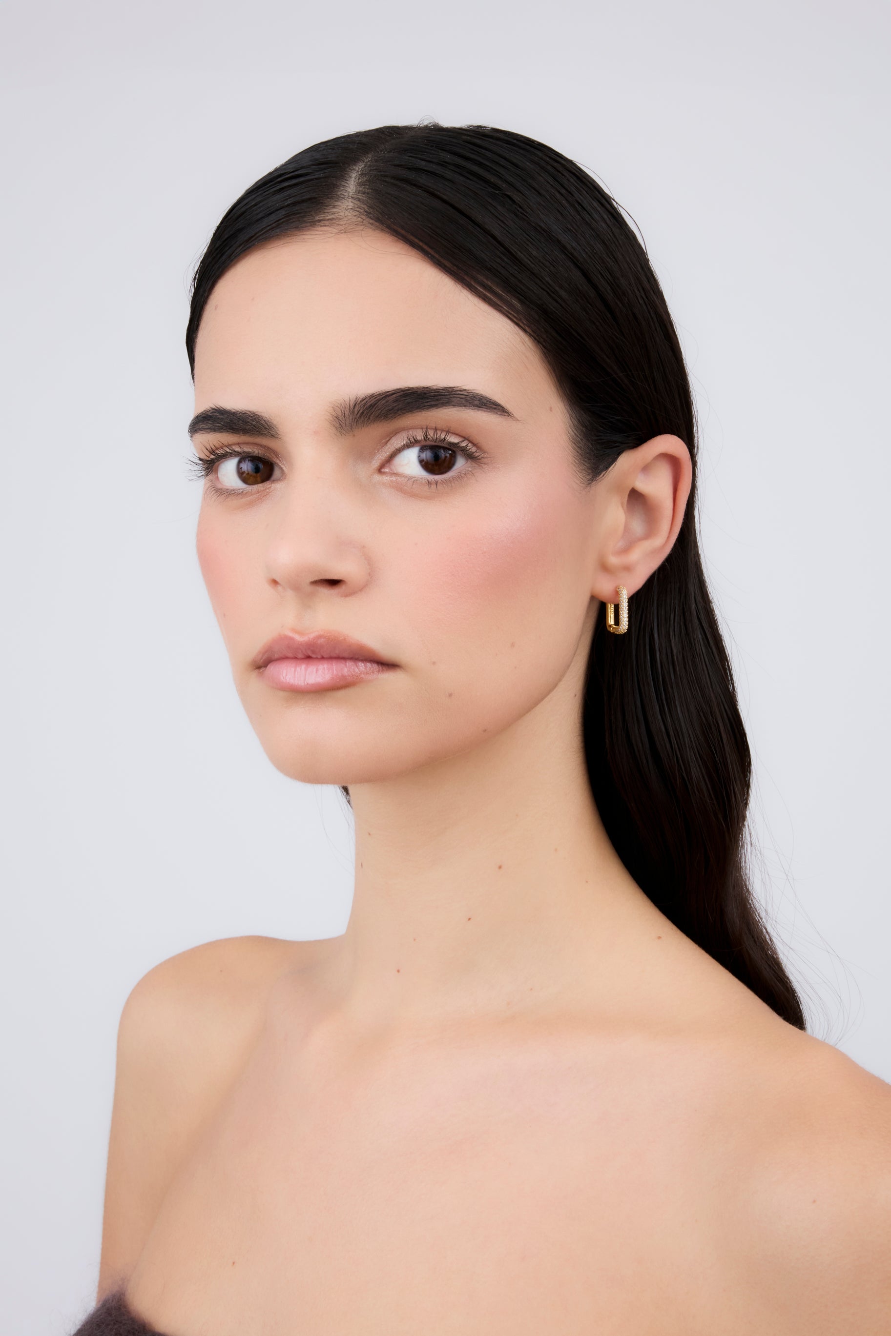Rectangle Micro Zircons Hoop (Unit)