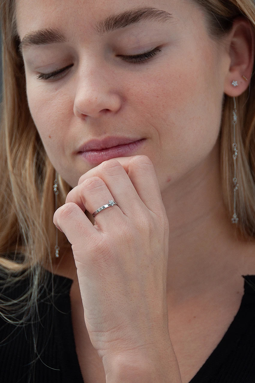 Zircon Flower Ring