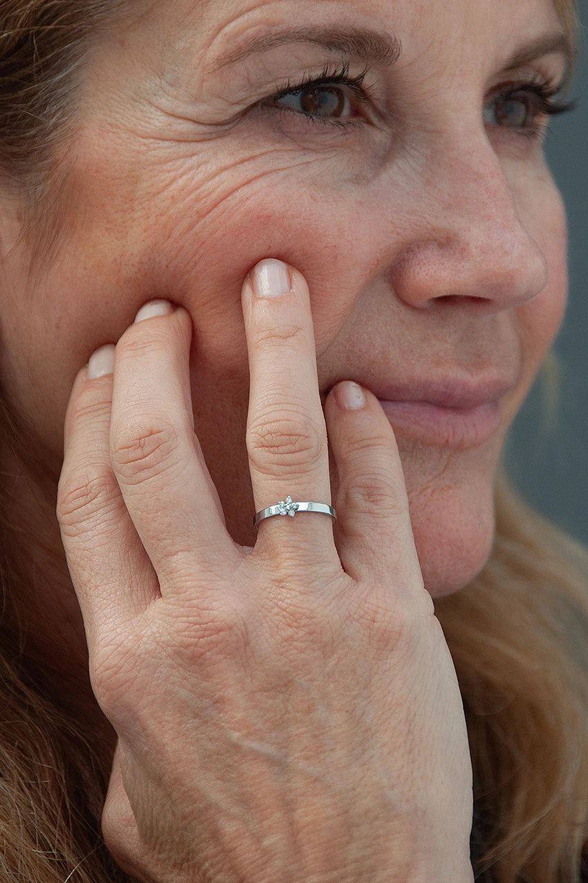 Zircon Flower Ring