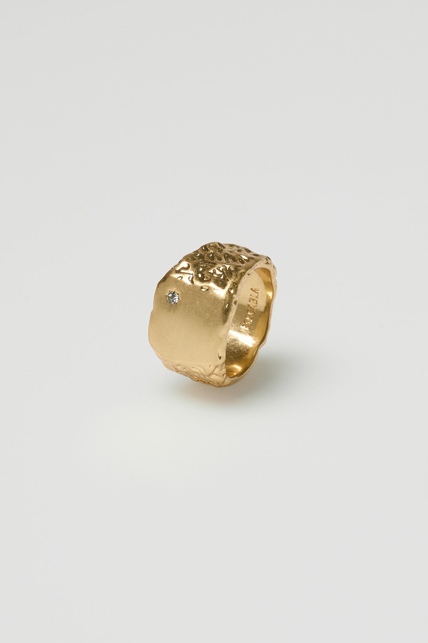 Anillo Sello Irregular Circon