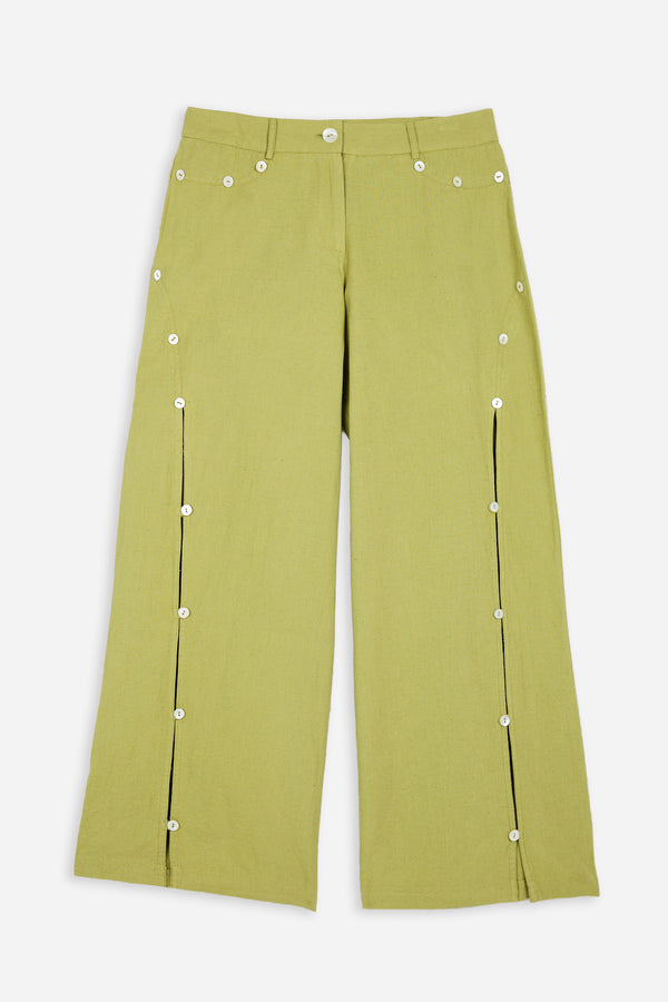 Pantalón Botones Nácar Verde