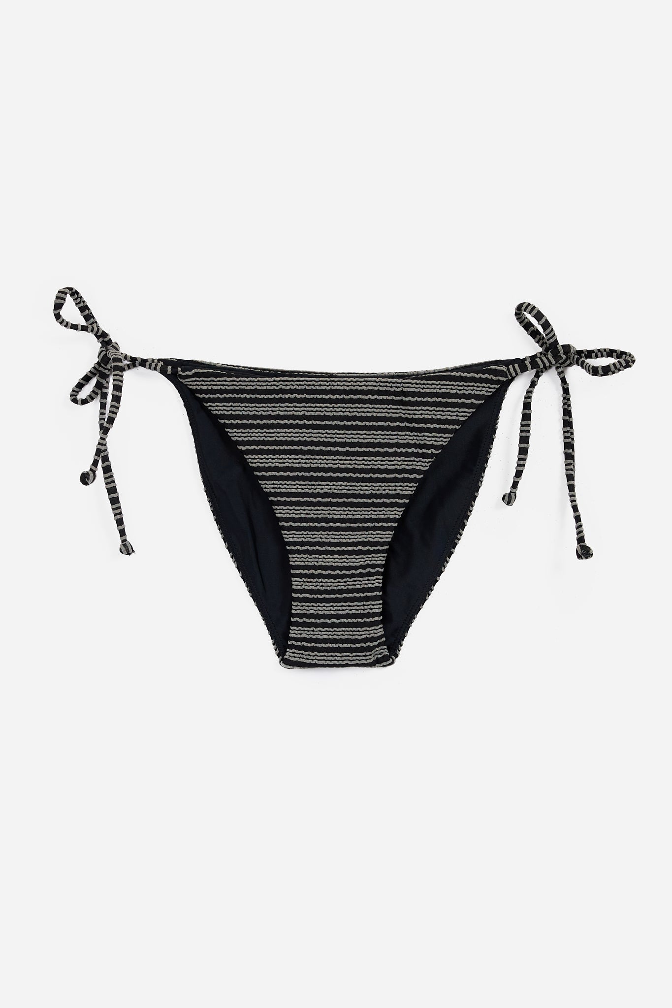 Bikini Bottom Lazos Textura Negro