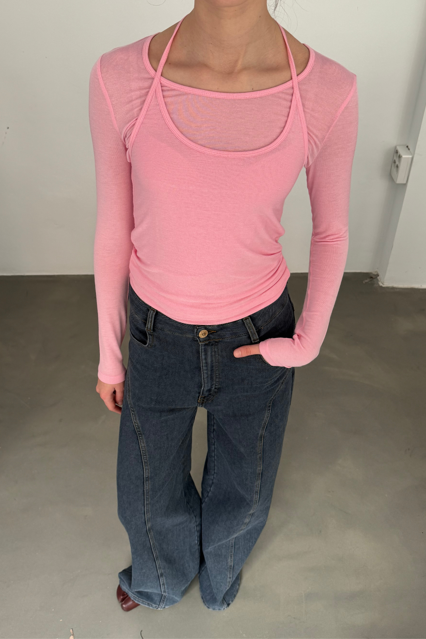T-shirt rose superposé