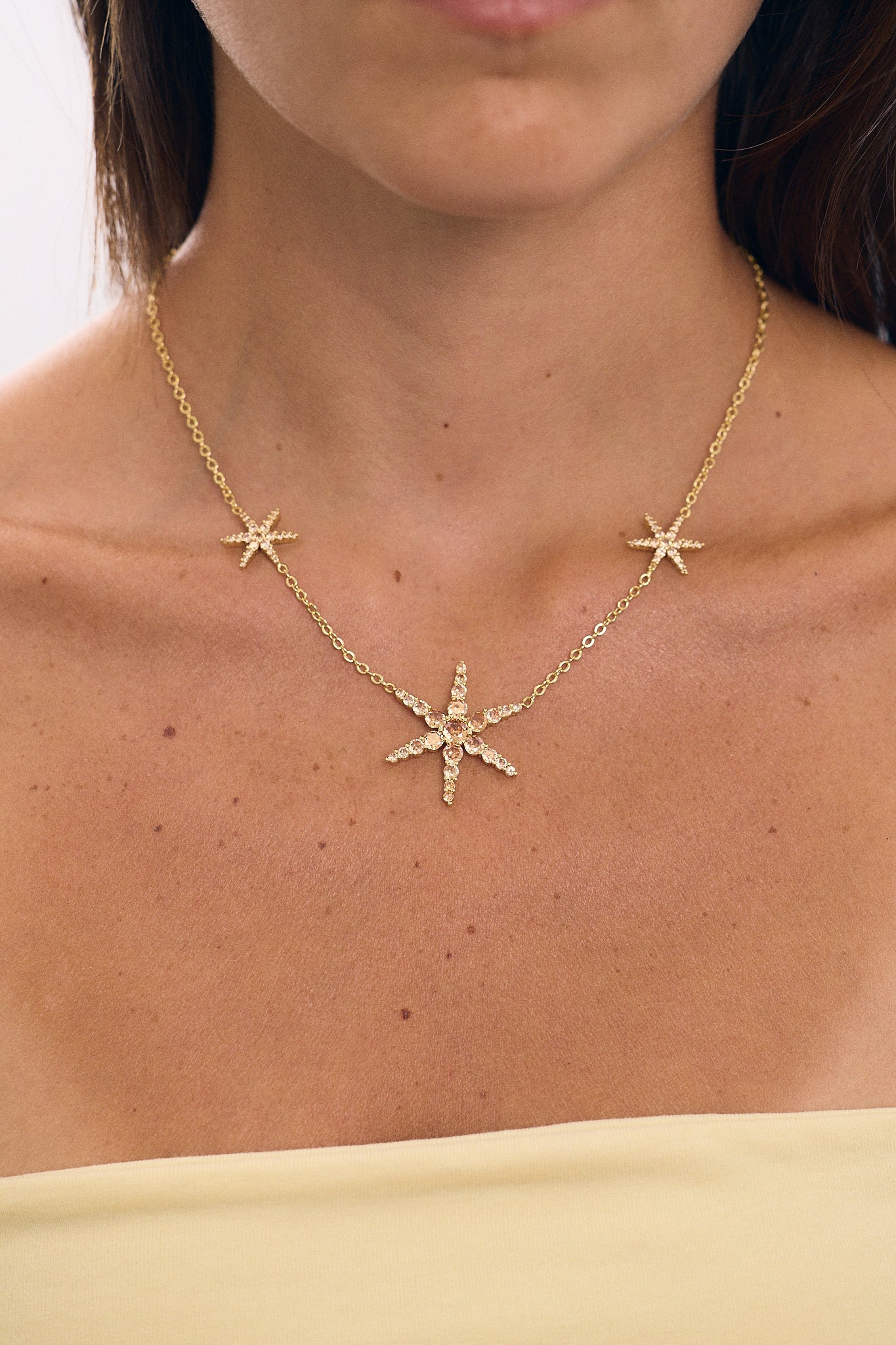 3 Brown Star Necklace