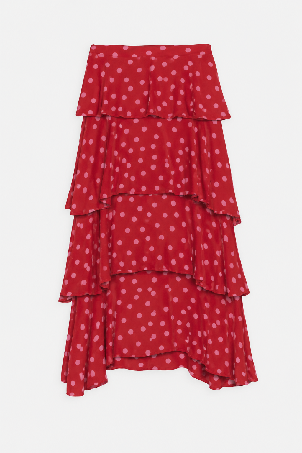 Jupe à volants et pois rouges