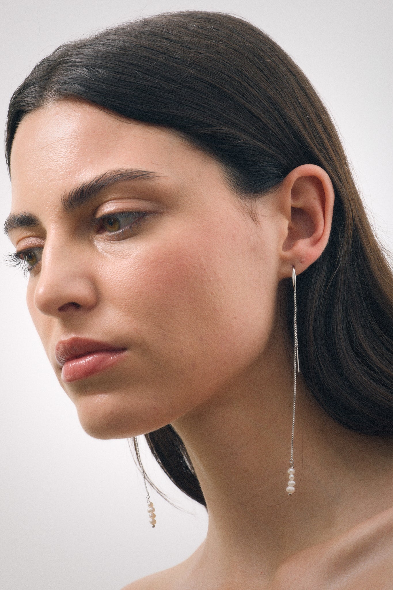 Double Pearl Chain Earring (Unit)