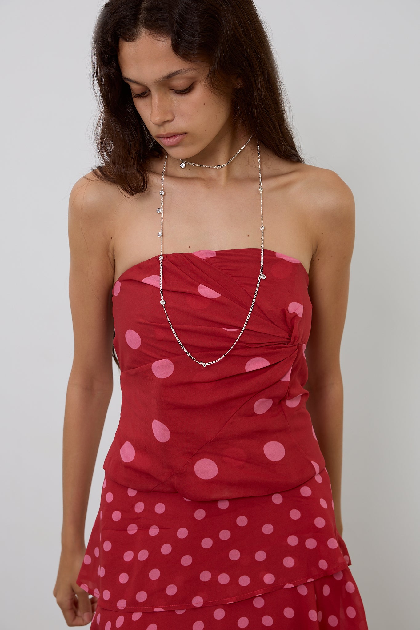 Top Nudo Lunares Rojo