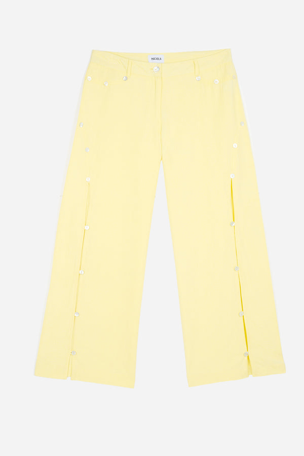 Pantalón Botones Nácar Amarillo