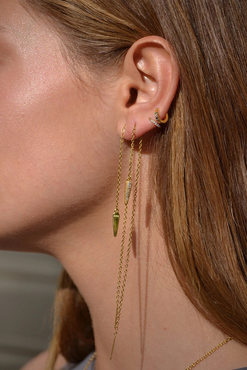 Zircon Spike Chain Earring