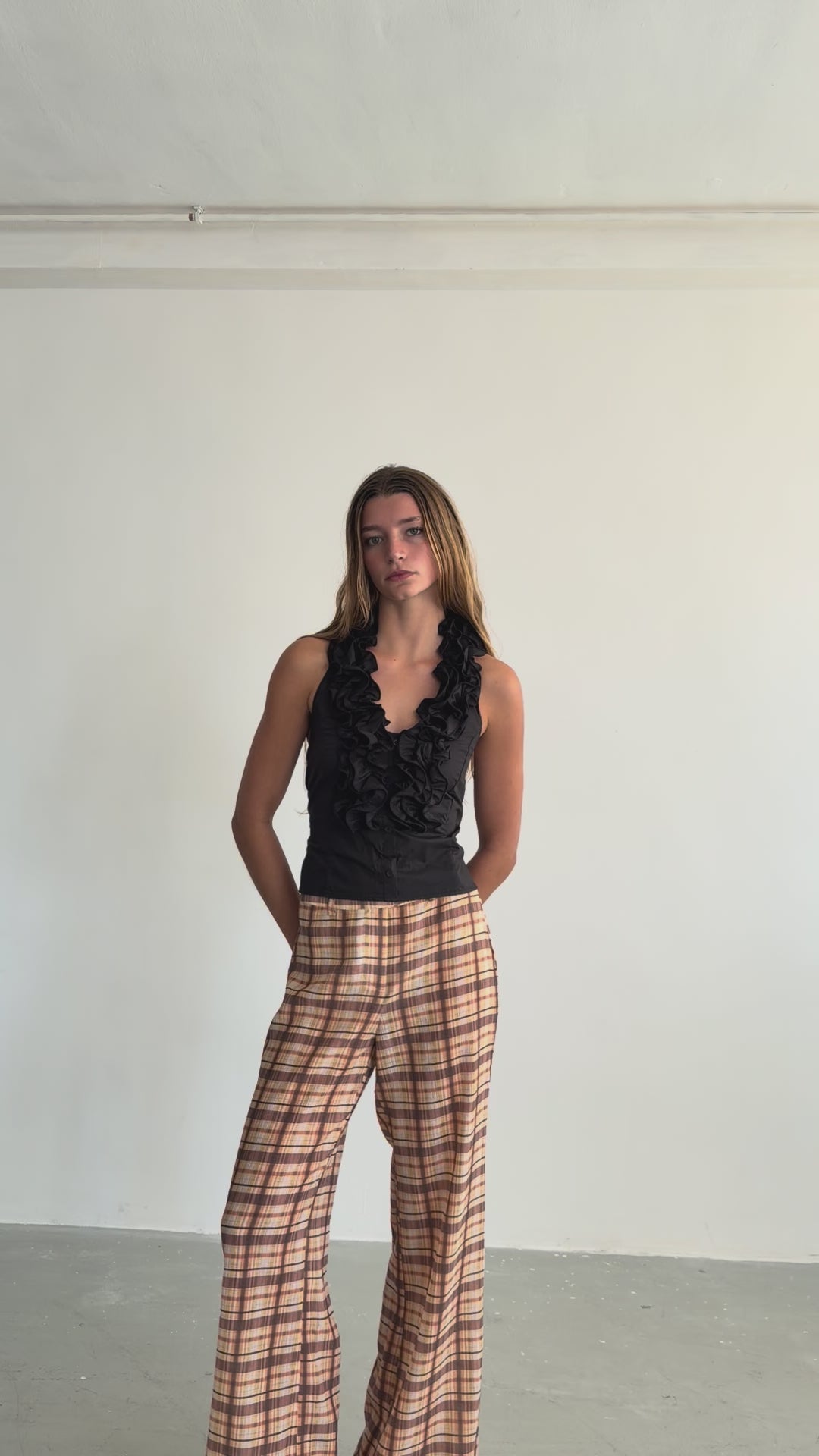 Pantalón Cuadros Amarillo