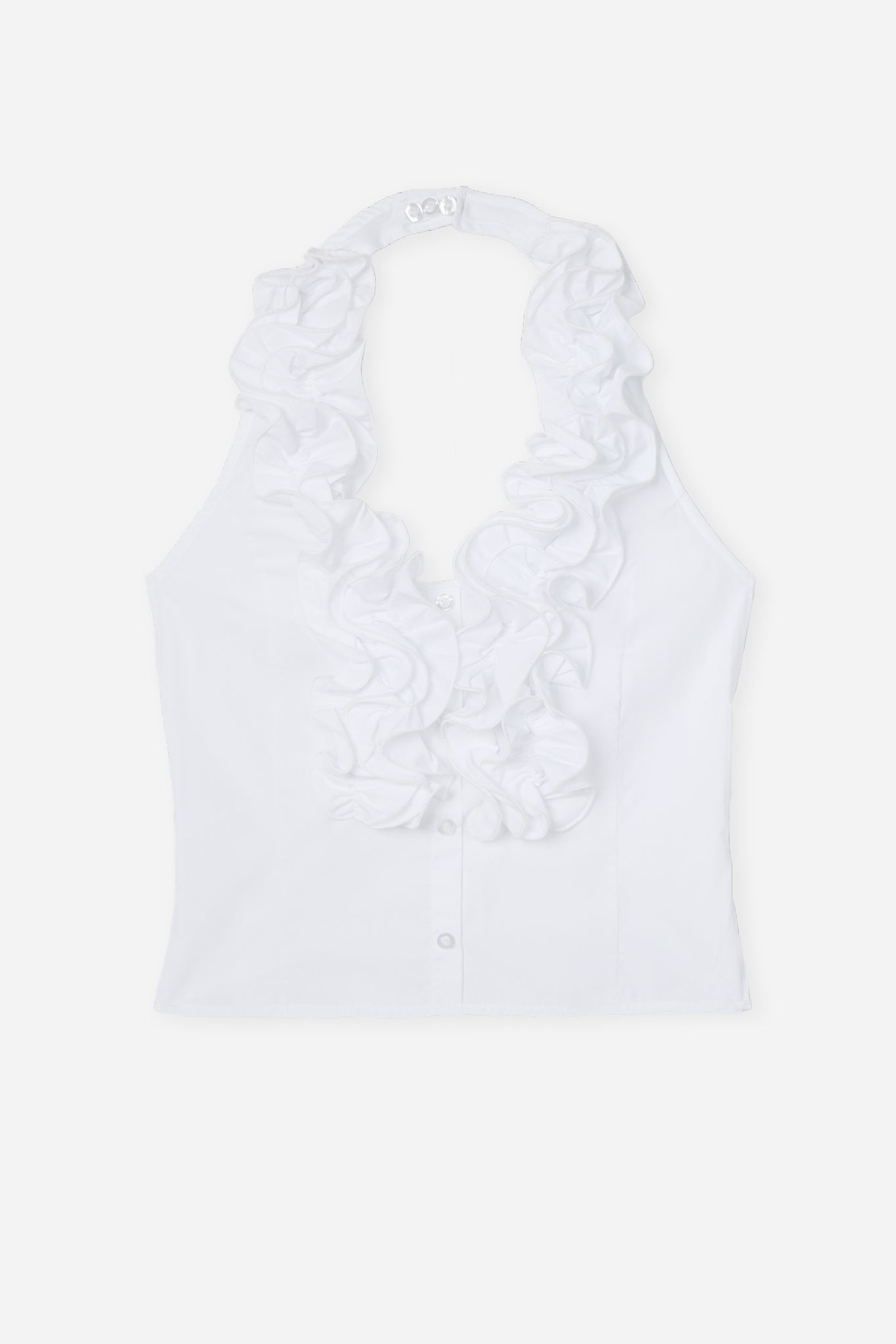 White Ruffle Top
