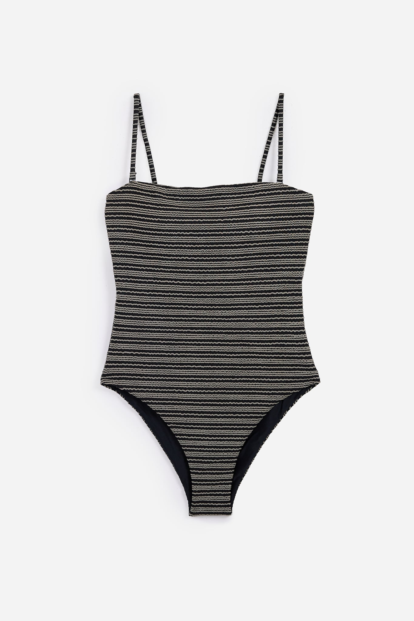 Traje de Baño Recto Textura Negro