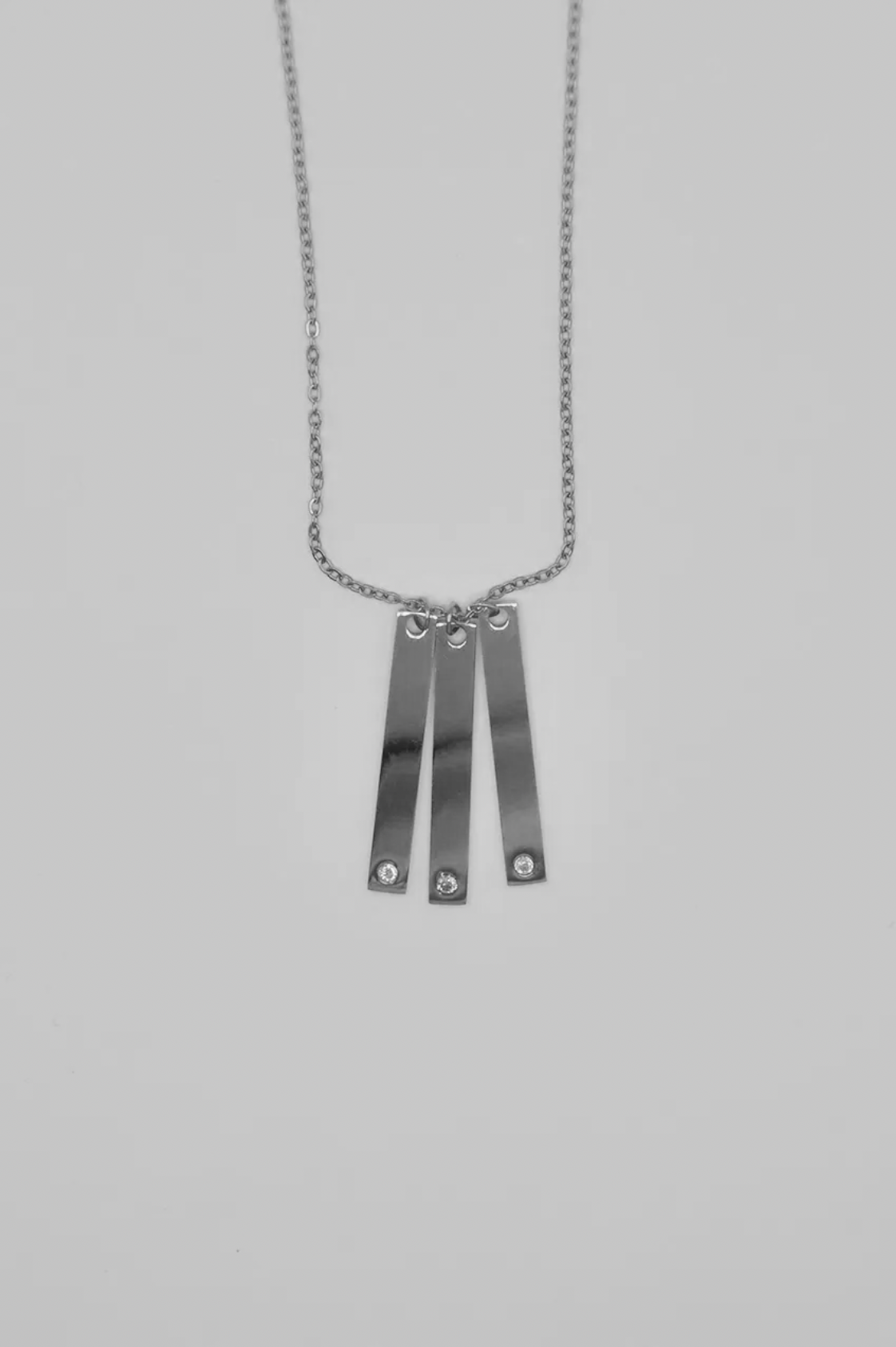 Long Triple Zircon Necklace